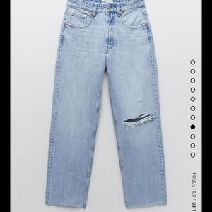 Zara high rise straight leg jeans